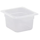 Cambro 100 mm tiefe 1/6 durchscheinende GN-Pfanne aus Polypropylen 