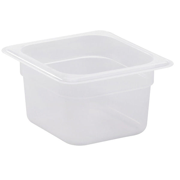 Cambro 100 mm tiefe 1/6 durchscheinende GN-Pfanne aus Polypropylen 