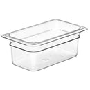 Cambro 100 mm tiefe 1/4 transparente GN-Pfanne aus Polycarbonat 