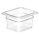 Poêle GN en polycarbonate transparent 1/6 Cambro de 100 mm de profondeur 
