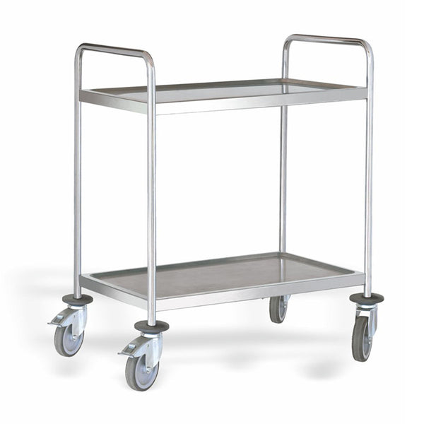 2 Shelf Stainless Steel Serving Trolley