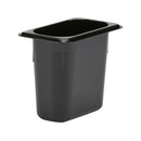 150 mm tiefe 1/9 GN-Pfanne aus schwarzem Polycarbonat