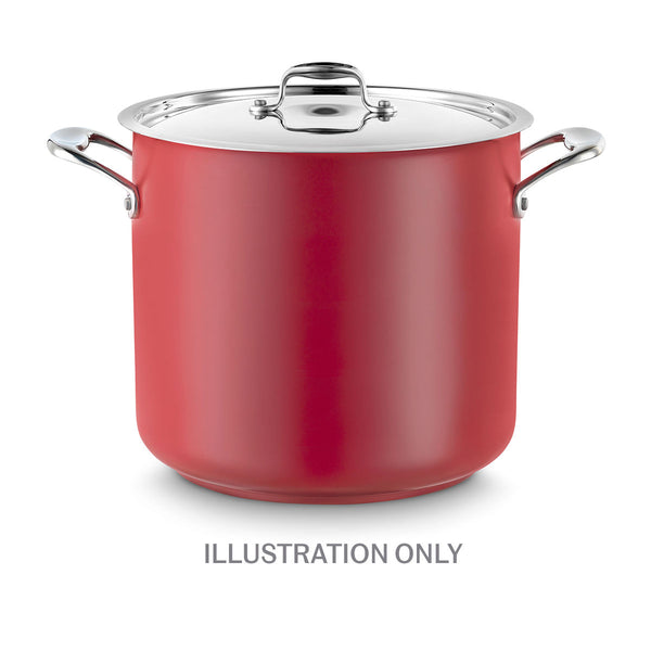 Red Stock Pot with Lid Ã˜240