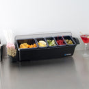 San Jamar 5-Compartment Dome Garnish Centre with Snap-On Caddies