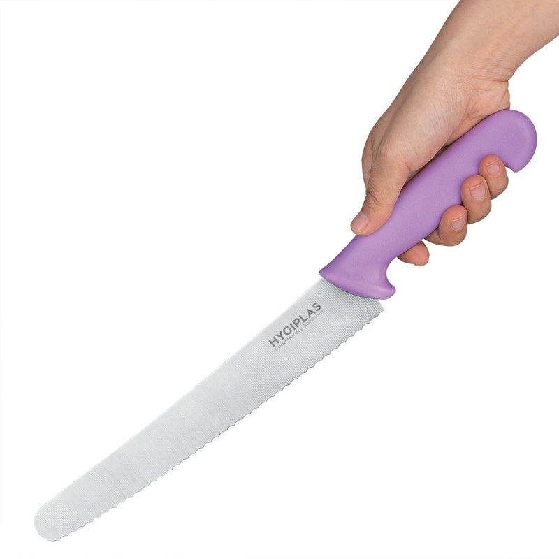 Hygiplas Serrated Pastry Knife Purple - 10"