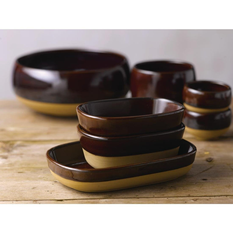 Churchill Emerge Cinnamon Brown Dish 120 x 90mm (Pack of 6)