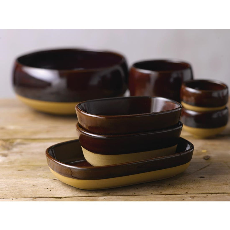 Churchill Emerge Cinnamon Brown Dish 170 x 120mm (Pack of 6)