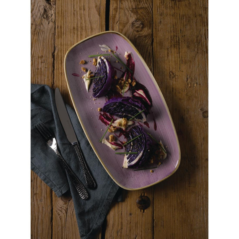 Churchill Stonecast Lavender Chefs Oblong Plate 352 x 187mm (Pack of 6)