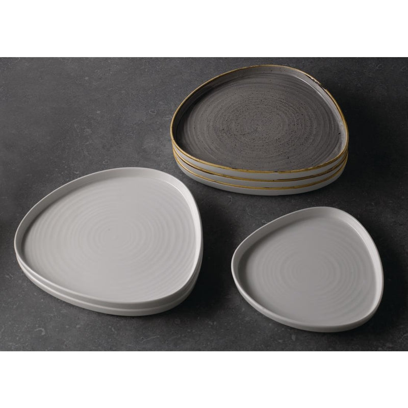 Churchill Stonecast Grey Triangle Walled Chefs Plate 260mm (Pack of 6)