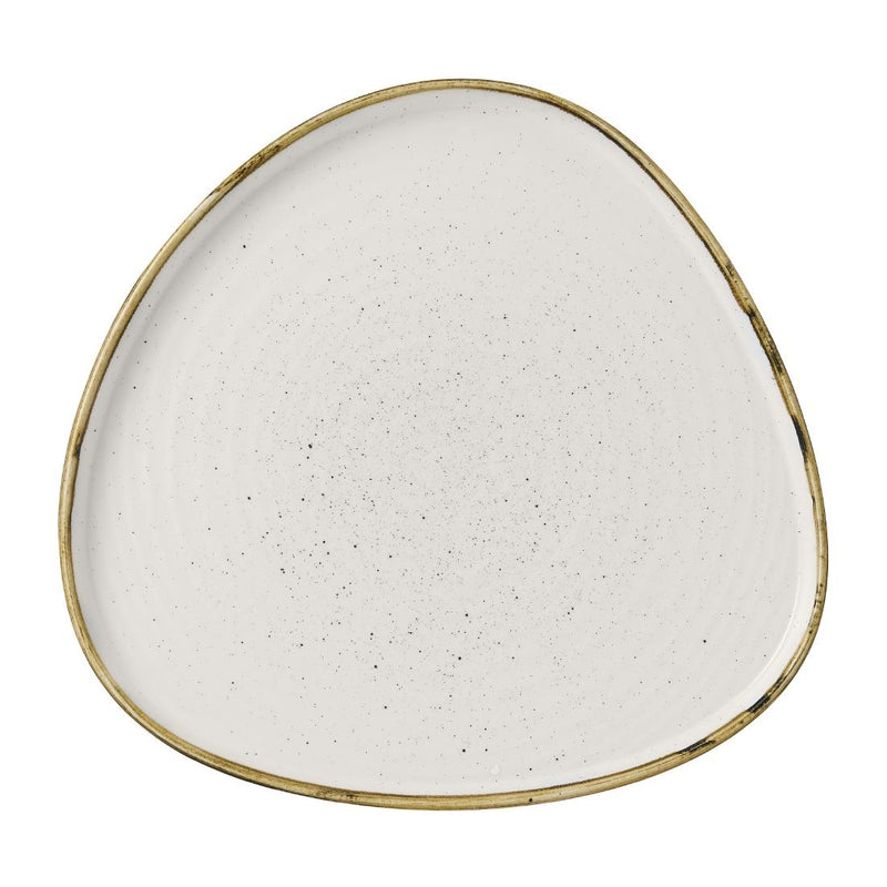 Churchill Stonecast Barley White Triangle Walled Chefs Plate 260mm (Pack of 6)