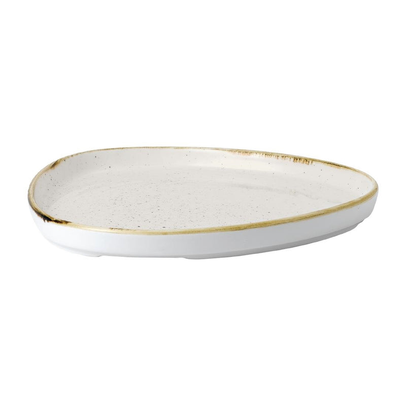 Churchill Stonecast Barley White Triangle Walled Chefs Plate 200mm (Pack of 6)