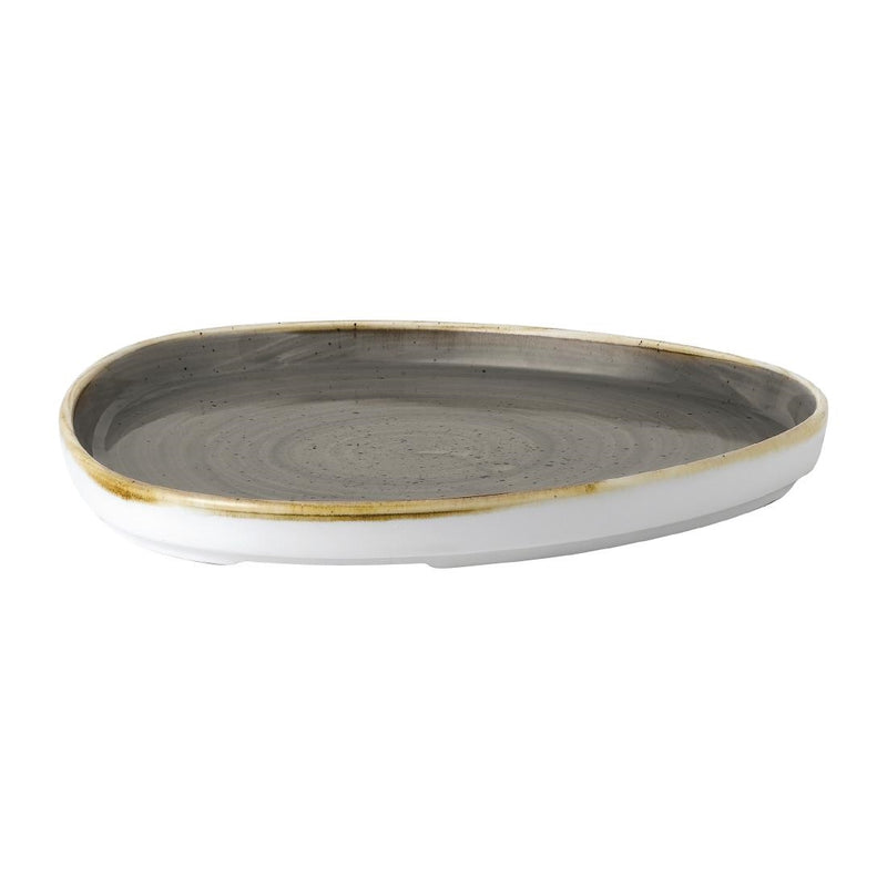 Churchill Stonecast Grey Triangle Walled Chefs Plate 200mm (Pack of 6)