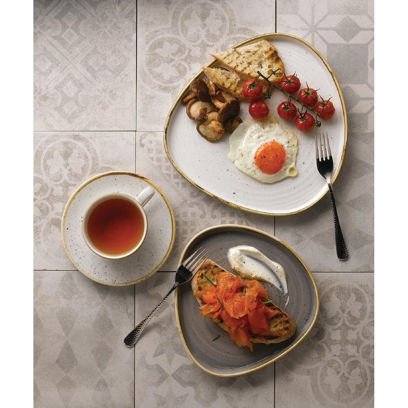 Churchill Stonecast Grey Triangle Walled Chefs Plate 200mm (Pack of 6)