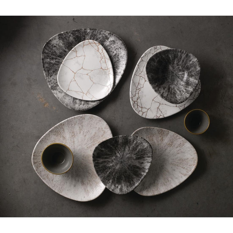 Churchill Studio Prints Kintsugi Agate Grey Lotus Plate 177mm (Pack of 12)