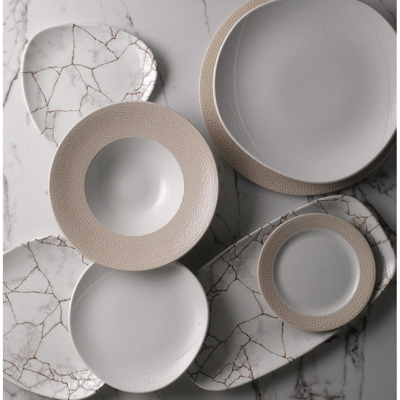 Churchill Studio Prints Kintsugi Agate Grey Lotus Plate 228mm (Pack of 12)