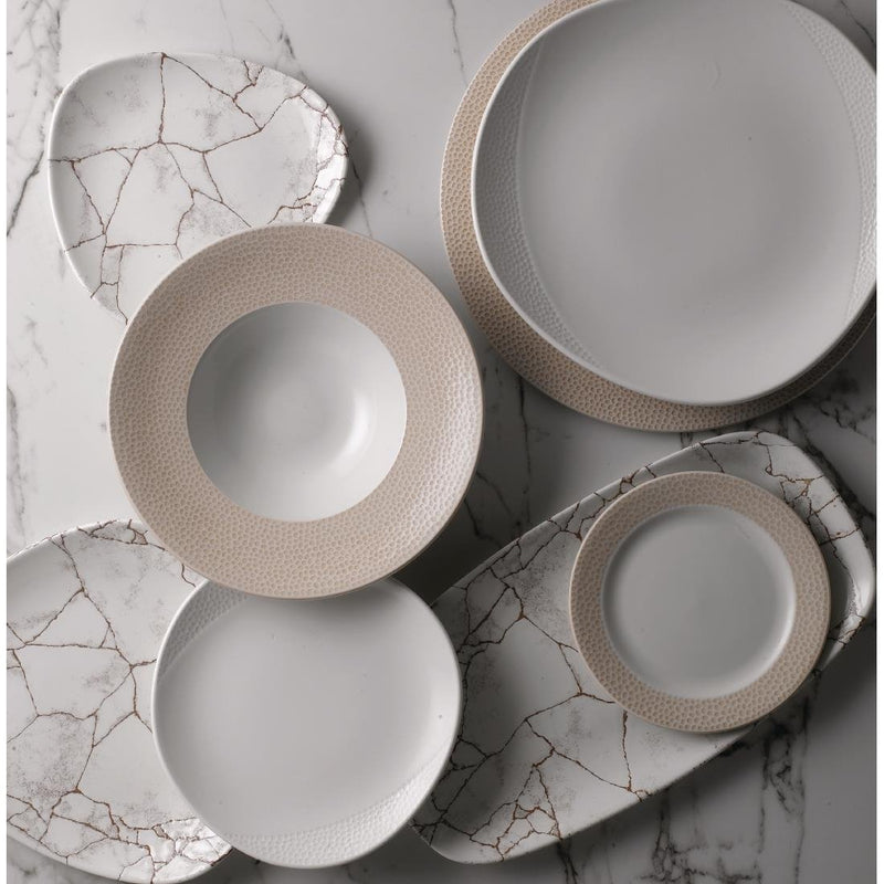 Churchill Studio Prints Kintsugi Agate Grey Lotus Plate 177mm (Pack of 12)