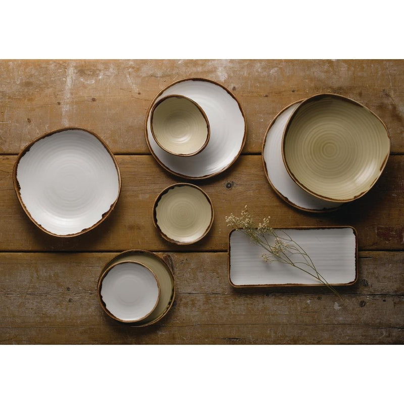 Dudson Harvest Linen Organic Coupe Rect Platter 349 x 158mm (Pack of 6)