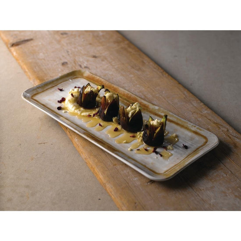 Dudson Sandstone Organic Coupe Rect Platter 349 x 158mm (Pack of 6)