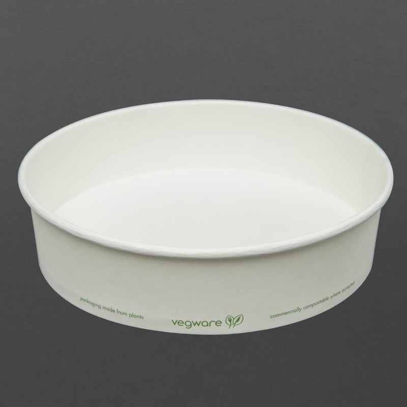 Vegware 185-Series Compostable Bon Appetit Wide PLA-lined Paper Food Bowls 26oz (Pack of 300)