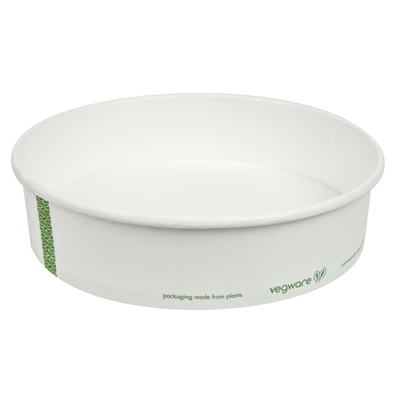 Vegware 185-Series Compostable Bon Appetit Wide PLA-lined Paper Food Bowls 26oz (Pack of 300)