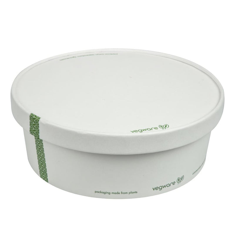 Vegware 185-Series Compostable Bon Appetit Wide PLA-lined Paper Food Bowls 32oz (Pack of 300)