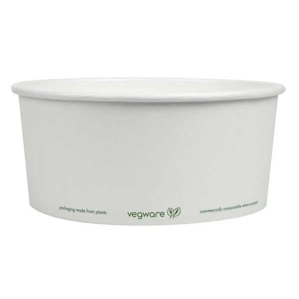 Vegware 185-Serie Kompostierbare Bon Appetit breite, mit PLA ausgekleidete Papier-Futternäpfe, 48 oz (300 Stück)