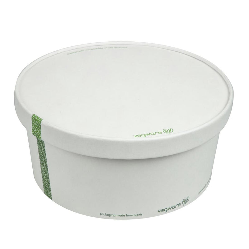 Vegware 185-Series Compostable Bon Appetit Wide PLA-lined Paper Food Bowls 48oz (Pack of 300)