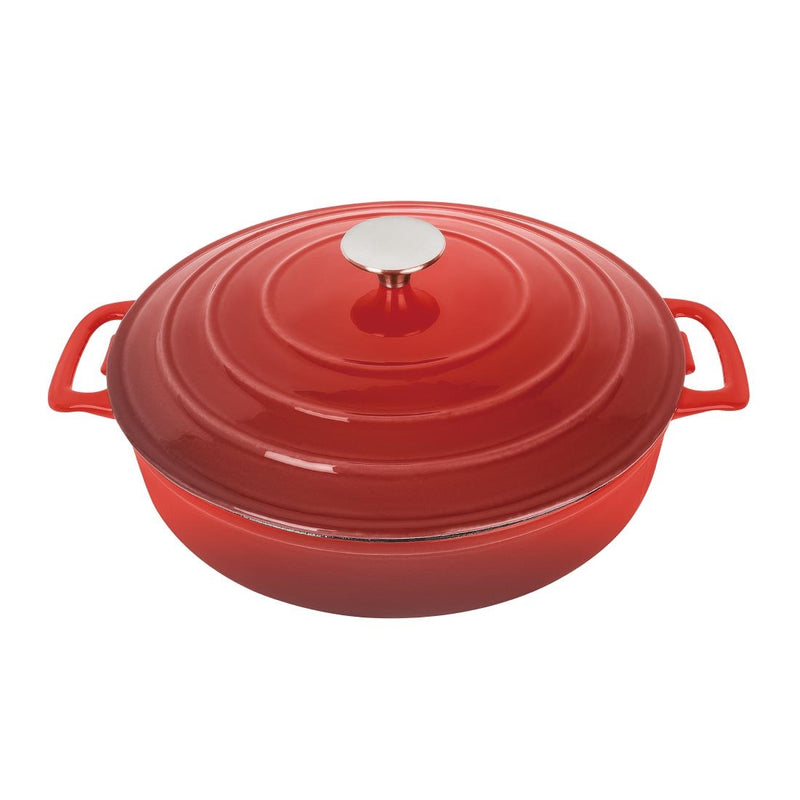 Vogue Red Round Sauté Pan 3.5Ltr