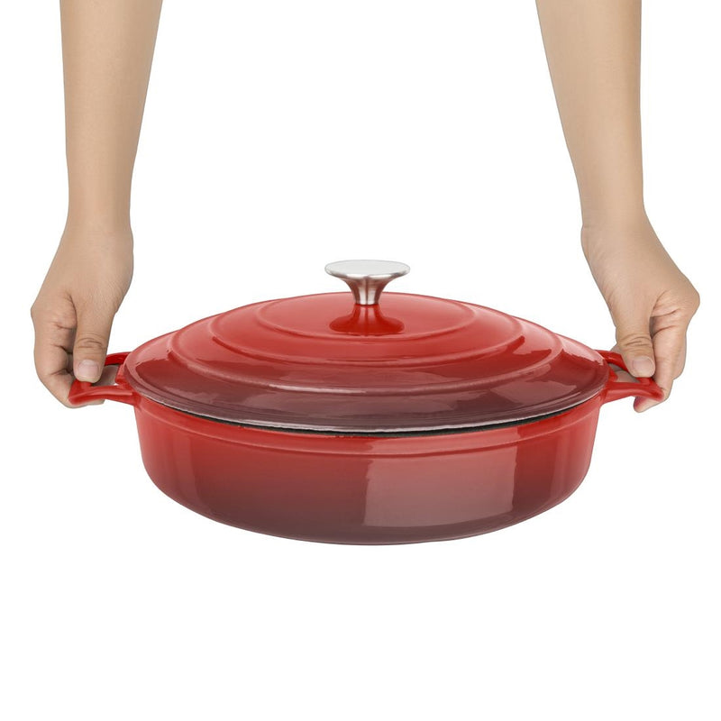 Vogue Red Round Sauté Pan 3.5Ltr