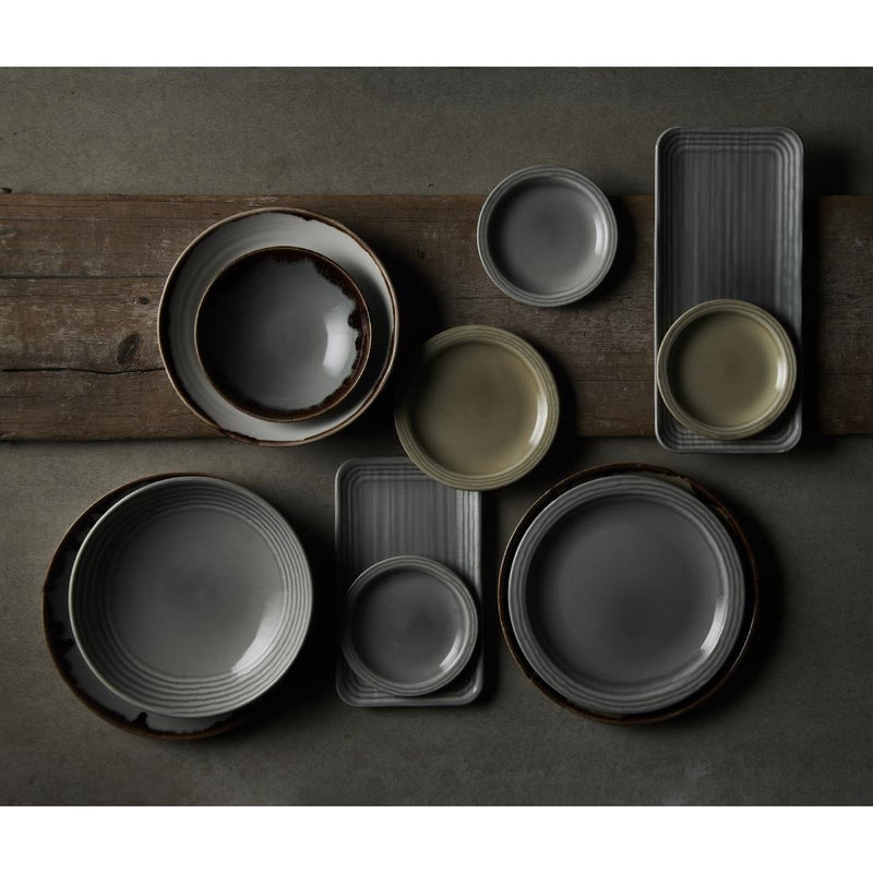 Dudson Harvest Norse Organic Coupe Rect Platter Grey 338x155mm (Pack of 6)