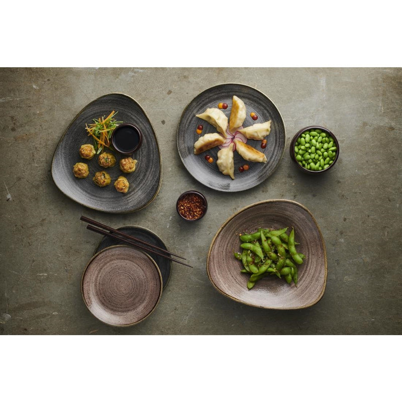 Churchill Stonecast Raw Lotus Plate Black 229mm (Pack of 12)