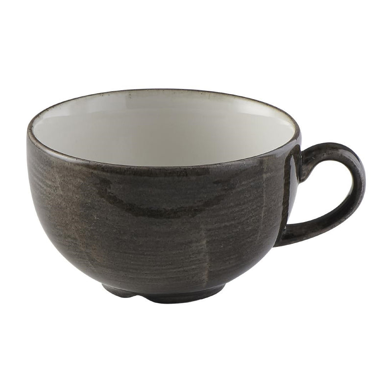 Churchill Stonecast Patina Cappuccino-Tasse, Eisen, Schwarz, 340 ml, 12 Stück