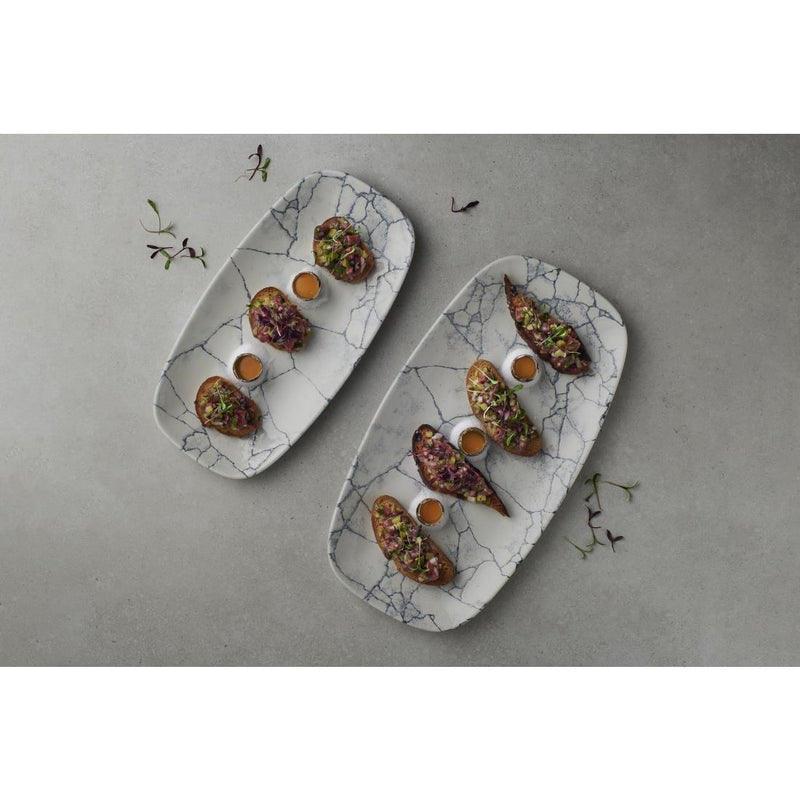 Churchill Studio Prints Kintsugi Pearl Chefs Oblong Plate Grey 287x152mm (Pack of 12)