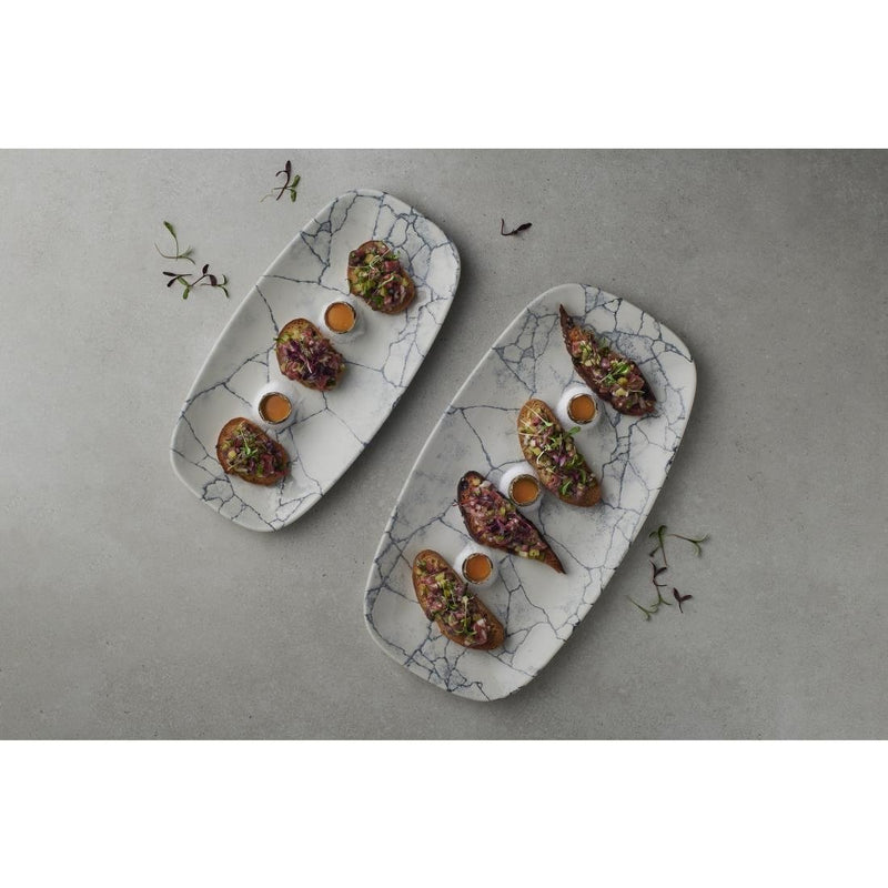 Churchill Studio Prints Kintsugi Pearl Chefs Oblong Plate Grey 348x189mm (Pack of 6)