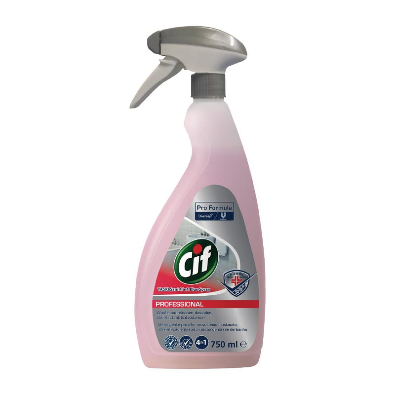 Cif Pro Formula 4-in-1 Waschraumreiniger und Desinfektionsmittel, gebrauchsfertig, 750 ml