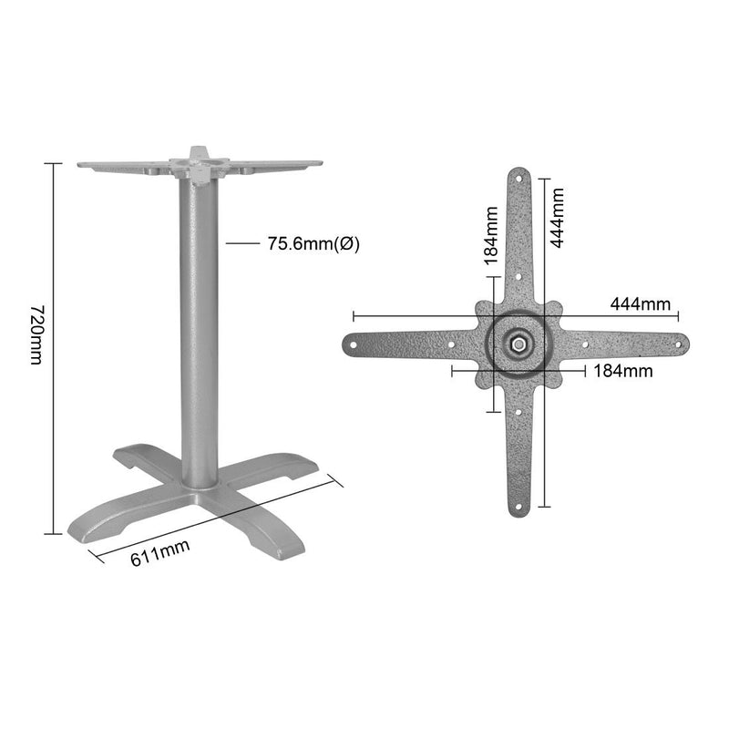 Bolero Tischgestell aus Gusseisen, Grau