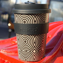 Huskup Art Deco Circles Reusable Eco Coffee Cup 400ml
