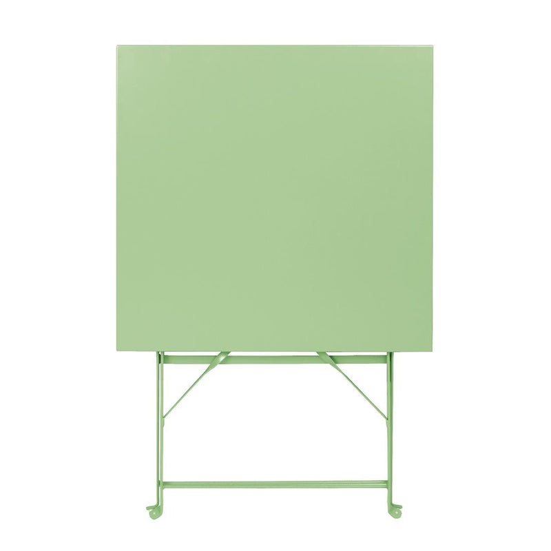 Bolero Square Pavement Style Steel Folding Table Light Green 600mm