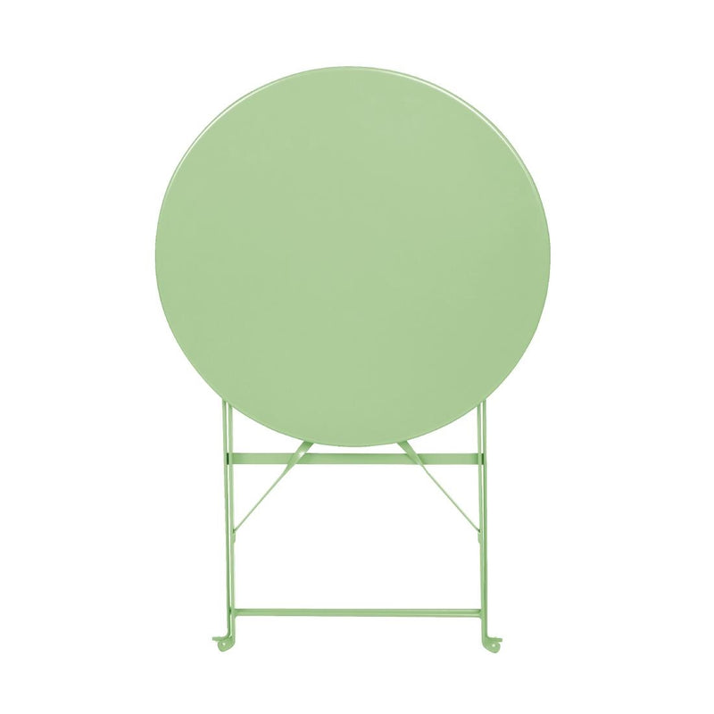 Bolero Round Pavement Style Steel Folding Table Light Green 595mm