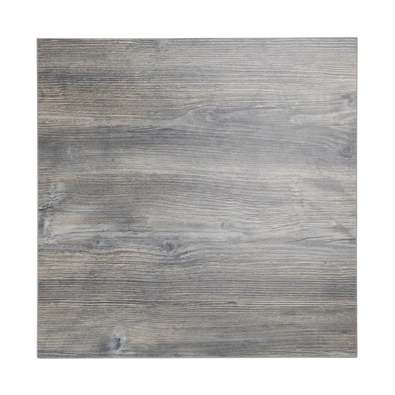 Bolero Pre-Drilled Square Melamine Table Top Ash Grey 600mm