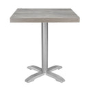 Bolero Pre-Drilled Square Melamine Table Top Ash Grey 600mm