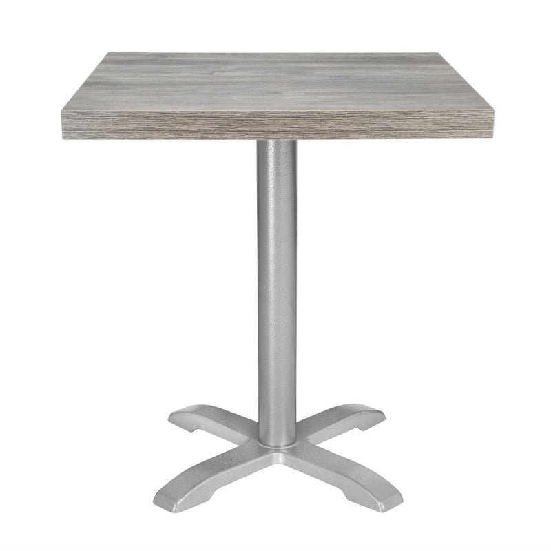 Bolero Pre-Drilled Square Melamine Table Top Ash Grey 600mm