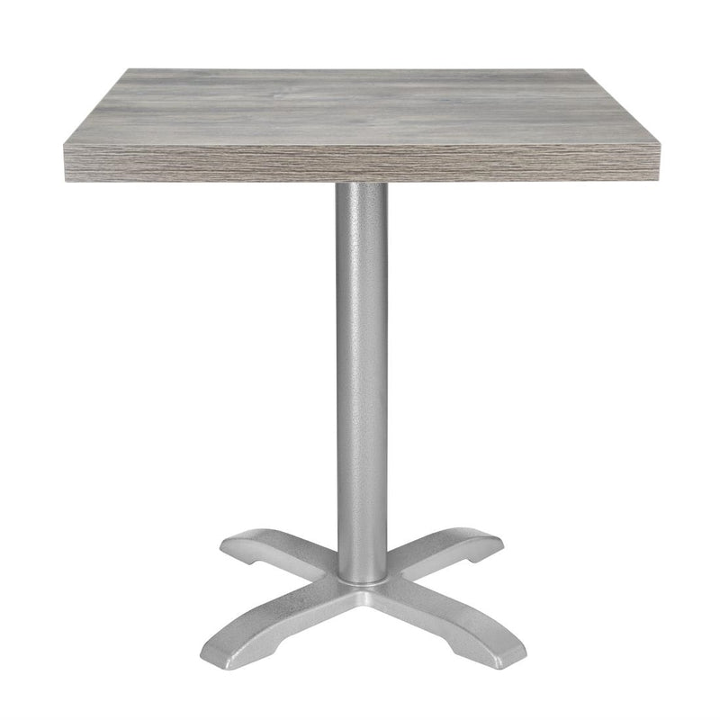 Bolero Pre-Drilled Square Melamine Table Top Ash Grey 700mm