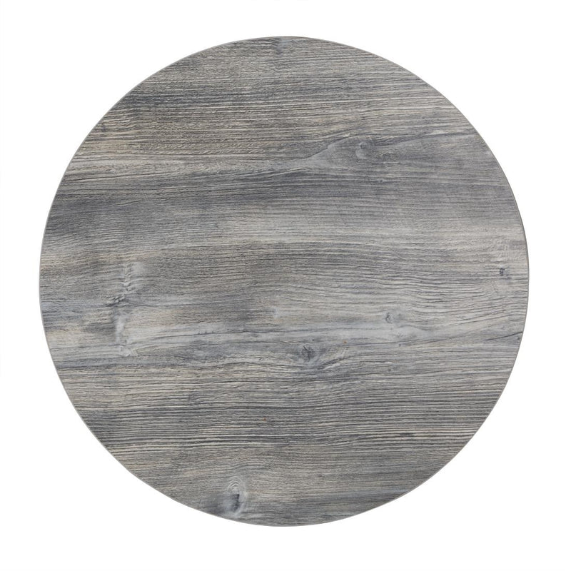 Bolero Pre-Drilled Round Melamine Table Top Ash Grey 600mm