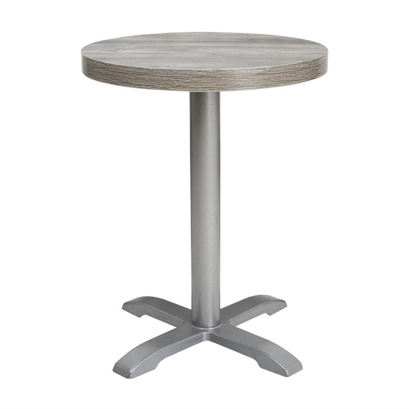 Bolero Pre-Drilled Round Melamine Table Top Ash Grey 600mm