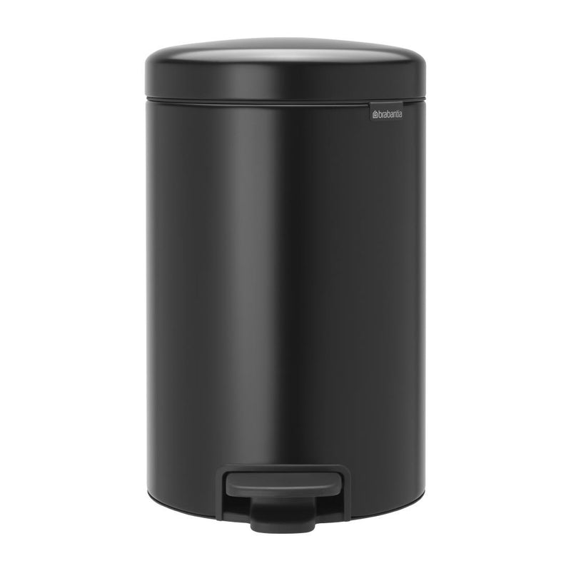 Brabantia Newlcon Pedal Bin Matt Black 12Ltr