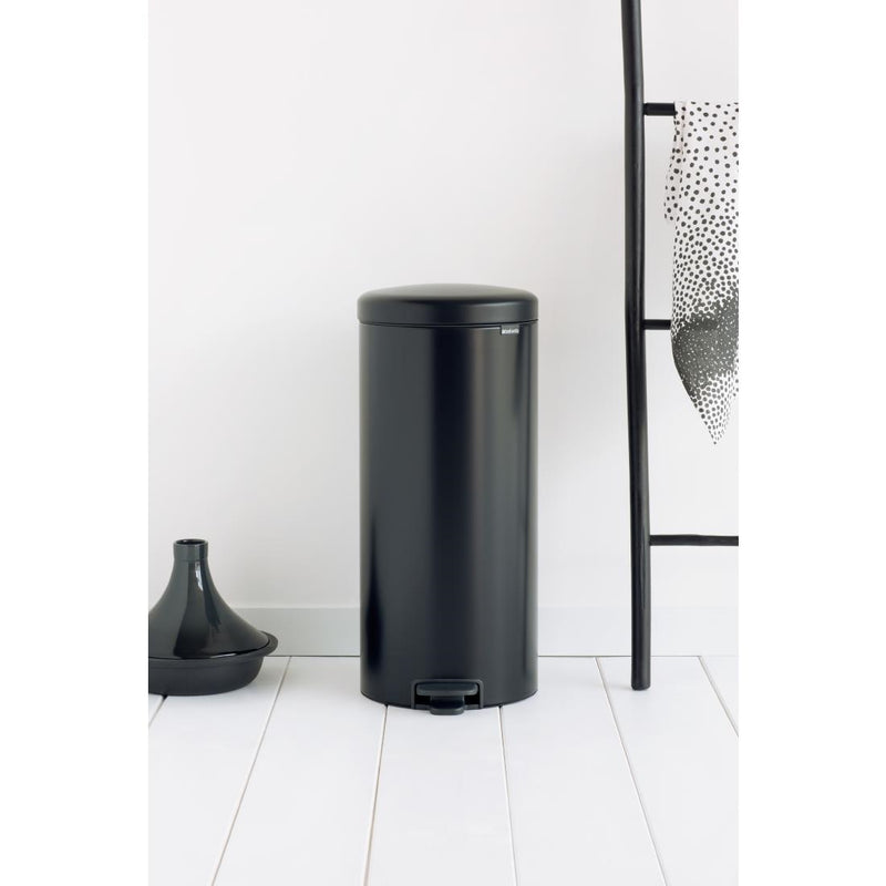 Brabantia Newlcon Pedal Bin Matt Black 30Ltr