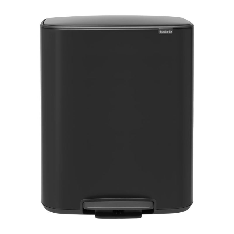 Brabantia Bo Recycling Pedal Bin Matt Black 2 x 30Ltr