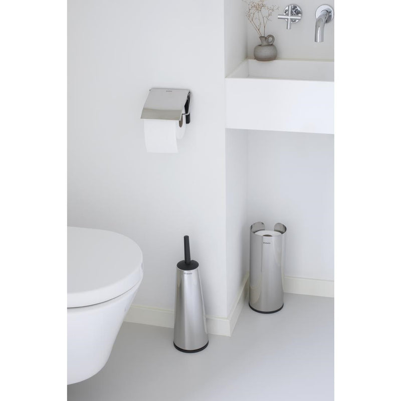 Brabantia Three-Piece Toilet Accessory Set Brilliant Steel