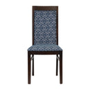 Brooklyn Esszimmerstuhl mit gepolsterter Rückenlehne aus dunklem Walnussholz und gepolstertem Sitz und Rücken in Blue Diamond (2er-Pack)
